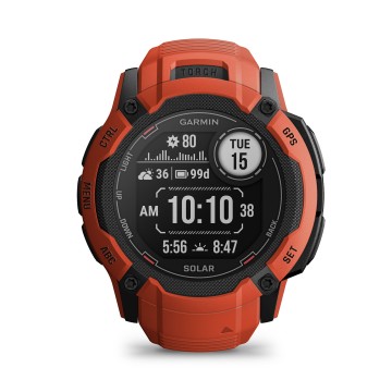 Garmin Instinct 2X Solar 50mm Watch Flame Red 010-02805-01