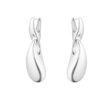 Georg Jensen Reflect Organic Shaped Silver Drop Earrings 20001088