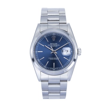 Pre-Owned Rolex Gents Blue Dial Datejust Watch 16200