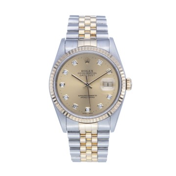 Pre-Owned Gents Rolex 36mm Diamond Dial Datejust Watch 16233