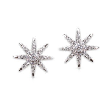 Carat* London Stella Silver Vega Cubic Zirconia Stud Earrings 23764-1