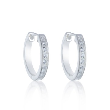 Silver Cubic Zirconia Hoop Earrings