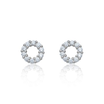 Sterling Silver Cubic Zirconia Circle Earrings