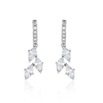 Silver Marquise Cubic Zirconia Drop Earrings