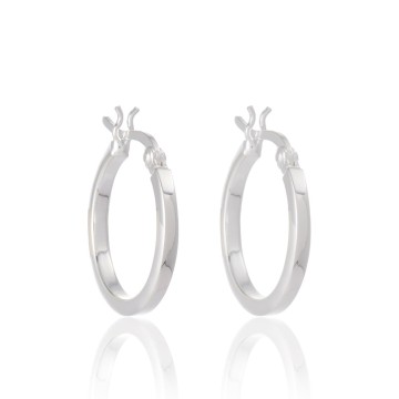 Silver Medium Flat Hoops