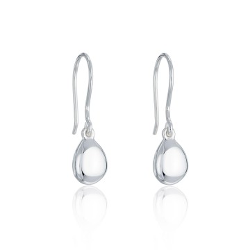 Silver Pebble Drop Earring