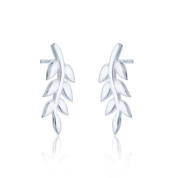 Sterling Silver Leaf Climber Earrings