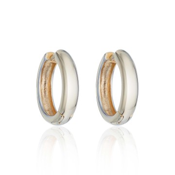 Sterling Silver Yellow Gold Plated Medium Hoop Earrings