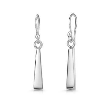 Silver Tapered Drop Earrings