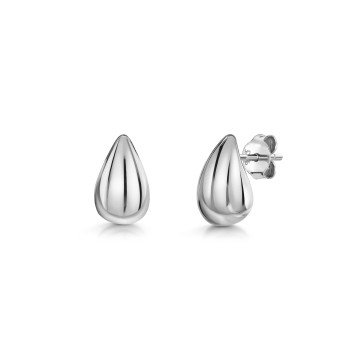 Silver Teardrop Stud Earrings
