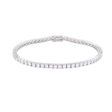 Silver Round Brilliant Cubic Zirconia Tennis Bracelet