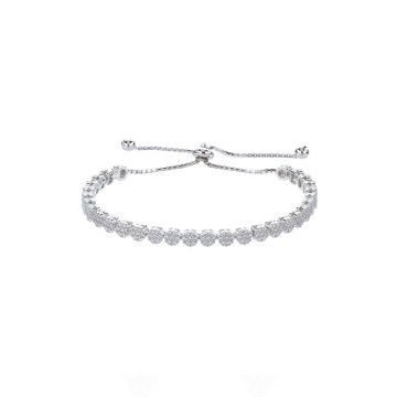 Silver Cluster Cubic Zirconia Bracelet