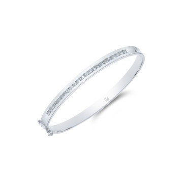 Silver Brilliant Cut Cubic Zirconia Bangle