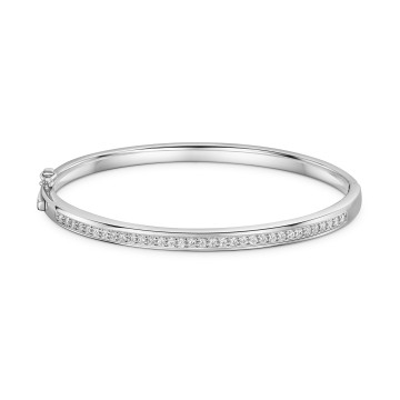 Silver Cubic Zirconia Bangle