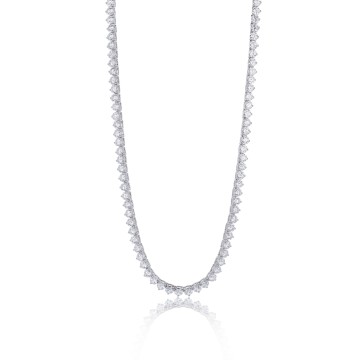 Silver Cubic Zirconia Tennis Necklace