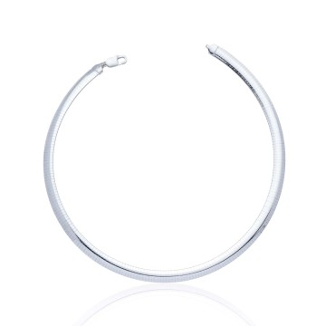 Sterling Silver 10mm Omega Necklace