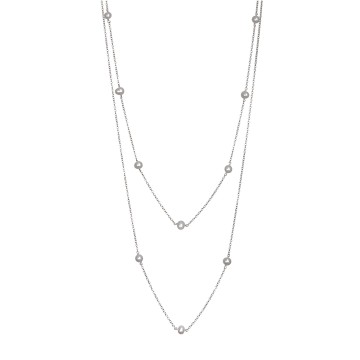 Silver Freshwater Pearl 16-18 inch Necklace