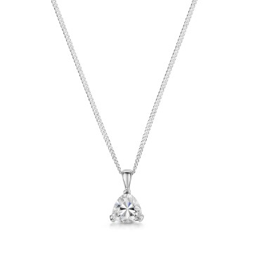 Silver Pear Cut Cubic Zirconia Solitaire Pendant