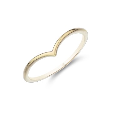Yellow Gold Plated Silver Wishbone Ring