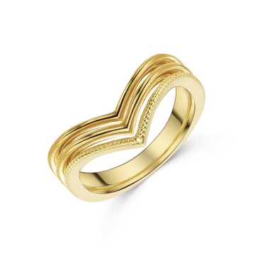 Yellow Gold Plated Wish Bone Ring