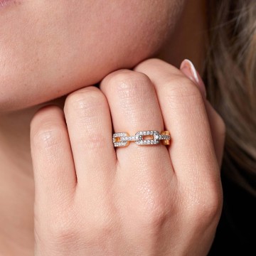 Yellow Gold Plated Cubic Zirconia Ring