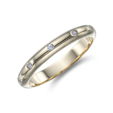 Silver 3 Micron Plated Cubic Zirconia Bezel Set Ring