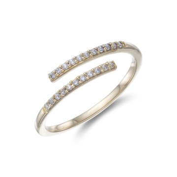 Silver 3 Micron Plated Cubic Zirconia Cross Over Ring