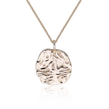 Sterling Silver Yellow Gold Plated Textured Pendant