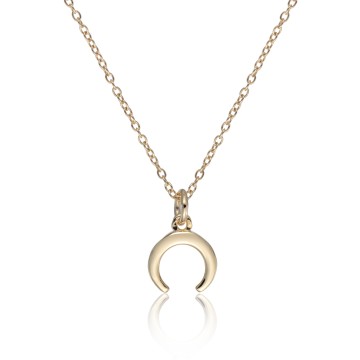 Yellow Gold Plated Crescent Moon Pendant