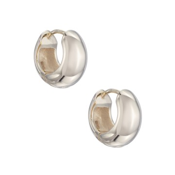 Yellow Gold Plated Thick Huggy Hoop Earrings