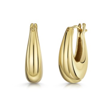 18ct Yellow Gold Vermeil Chunky Hoop Earrings