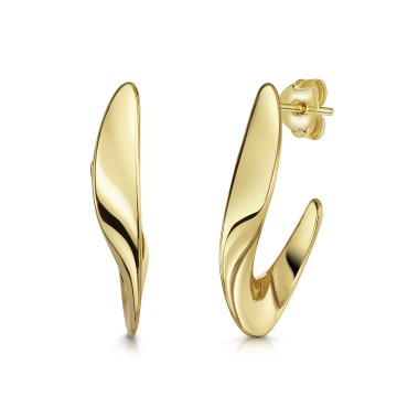 18ct Yellow Gold Vermeil Twist Hoop Earrings