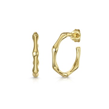 18ct Yellow Gold Vermeil Molton Hoop Earrings