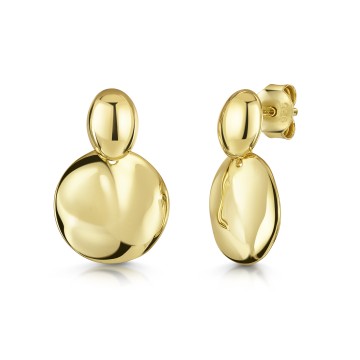 18ct Yellow Gold Vermeil Textured Drop Earrings