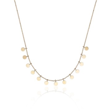 Yellow Gold Plated Multi-Disc Necklace