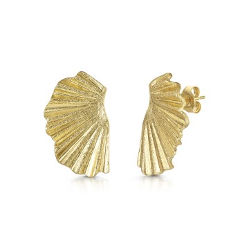 18ct Yellow Gold Vermeil Fan Style Earrings
