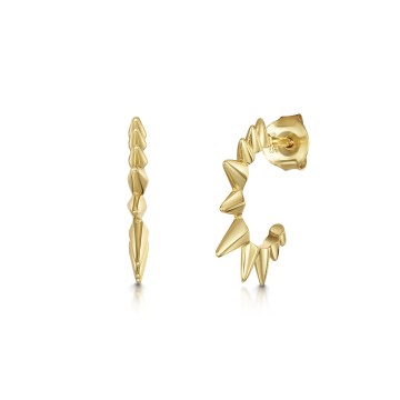 18ct Gold Vermeil Spike Hoop Earrings