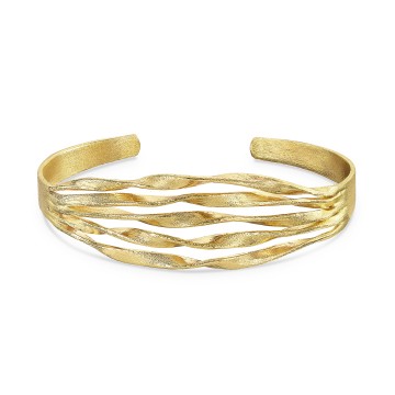 18ct Yellow Gold Vermeil Multi Strand Twist Bangle