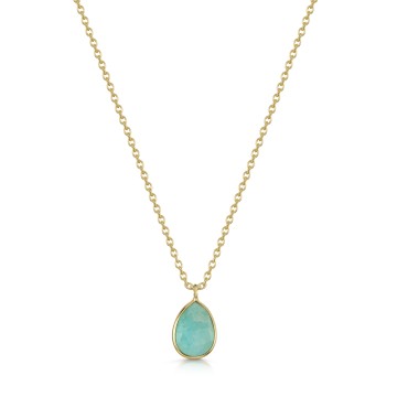 18ct Yellow Gold Vermeil Amazonite Pendant