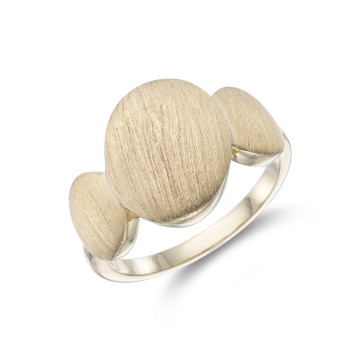 Yellow Gold Plated Triple Brushed Ring