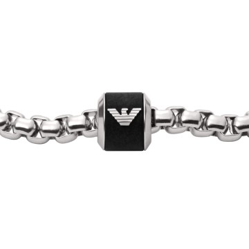 Emporio Armani Black & Stainless Steel Mens Bracelet EGS2911040