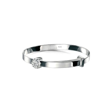 D For Diamond Silver Diamond Set Daisy Baby Bangle
