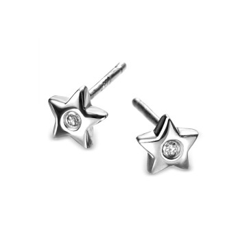 D for Diamond Childrens Star Stud Earrings
