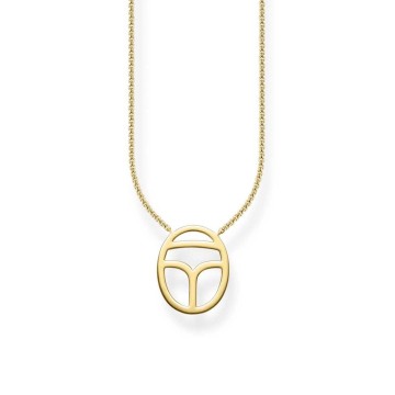 Thomas Sabo Yellow Gold Scarab Beetle Pendant Necklace KE1522-413-12-L45v
