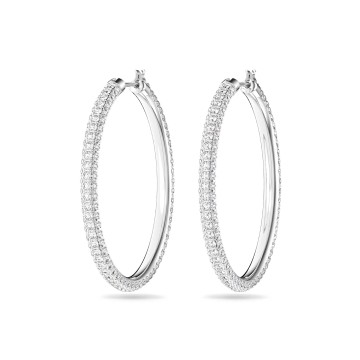 Swarovski Stone Rhodium Plated Hoop Earrings 5389432