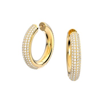 Swarovski Dextera Yellow Gold Plated Pavé Hoop Earrings 5618305