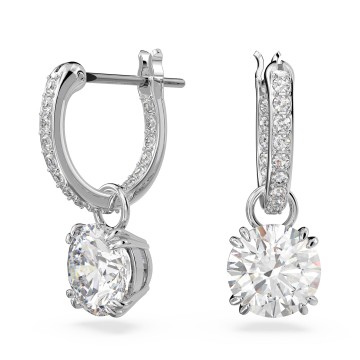 Swarovski Round Cut White Rhodium Plated Earrings 5636717