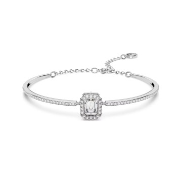 Swarovski Una Octagon Cut Pavé White Rhodium Plated Bangle 5638494