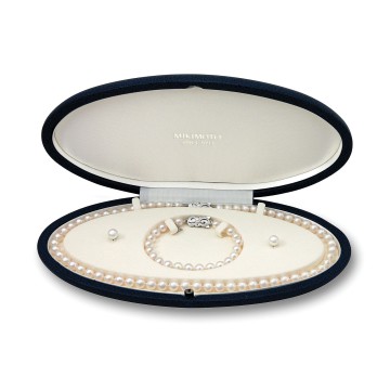 Mikimoto Akoya Graduated Pearl Earrings, Bracelet, Necklet Set UZ 80718 W SET
