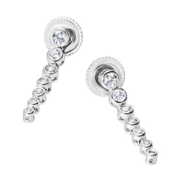 CARAT* Baby Quentin White Gold Plated Drop Ladies Earrings CE925W-QUEN-BABY